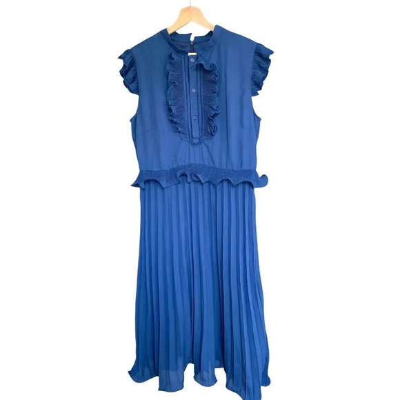 Gorgeous Trish Scully Women's Dress  Ruffled Pleated Skirt Mid Length size 10 - Picture 1 of 6